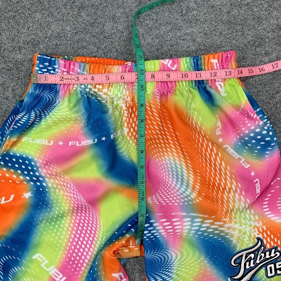 Forever 21 x Fubu Short Womens M Elastic Waist Embroidered Mesh Knit Abstract - Picture 7 of 14